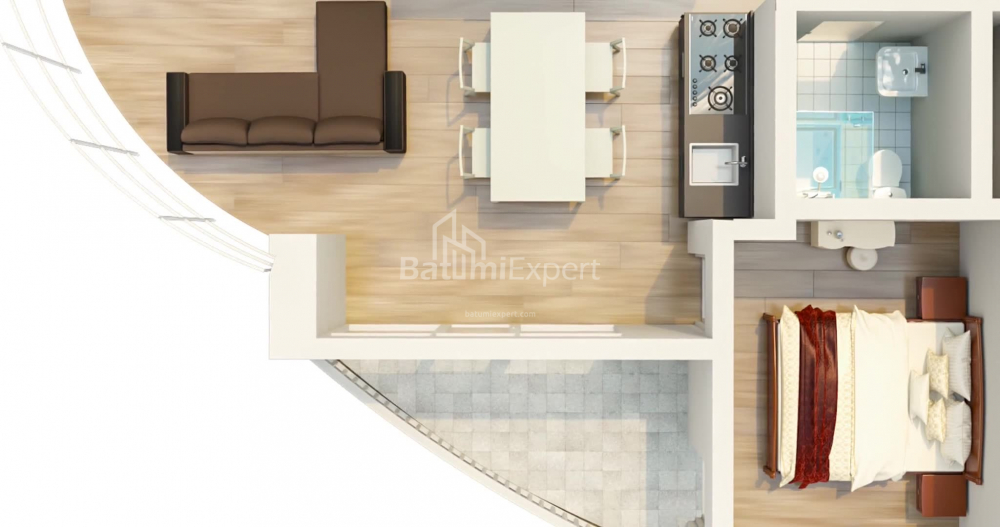 Mieszkanie 57.88 m² - Mezgwarta, Chakvi, Gruzja