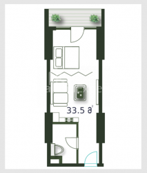 Mieszkanie 1-комн 33.5 m² - Szeryf Chimsziaszwili, Batumi