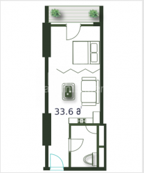 Mieszkanie 1-комн 33.6 m² - Szeryf Chimsziaszwili, Batumi