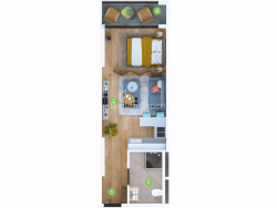 Mieszkanie 1-комн 33.6 m² - Szeryf Chimsziaszwili, Batumi