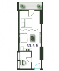 Mieszkanie 33.6 m² - Szeryf Chimsziaszwili, Batumi, Gruzja