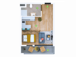 Mieszkanie 1-комн 33.8 m² - Szeryf Chimsziaszwili, Batumi