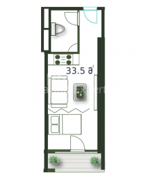 Mieszkanie 1-комн 33.5 m² - Szeryf Chimsziaszwili, Batumi