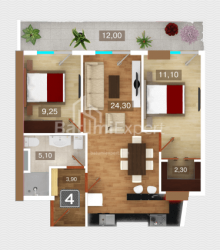 Mieszkanie 3-комн 73.2 m² - 26 maja, Batumi